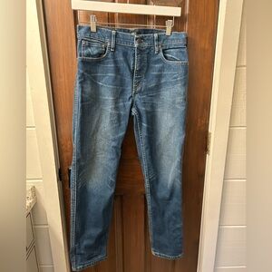 Able “The Straight” dark wash mid-rise denim